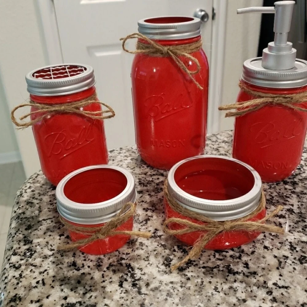 New Bathroom mason jar decor